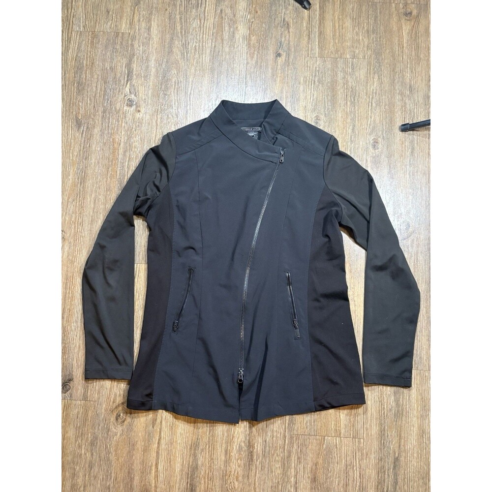 Noel Asmar Black Jada Tunic Med Spa Uniform asymmetrical zipper, size Medium